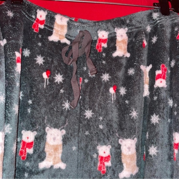 BearPaw 2-Piece Teddy Bear Pajama Set with Green Fleece Pants Size 3X - Picture 5 of 9